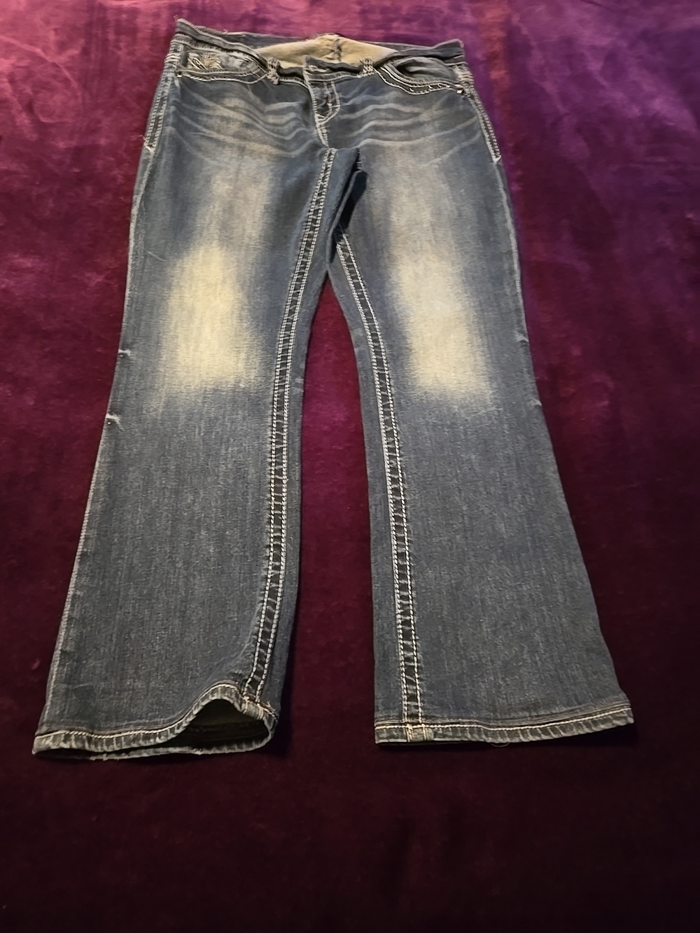 MAURICES PREMIUM Women's Medium Blue Faded Flare Jeans SIZE 18M GUC